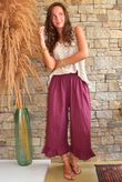 Larc Frill Kick Pant Aubergine